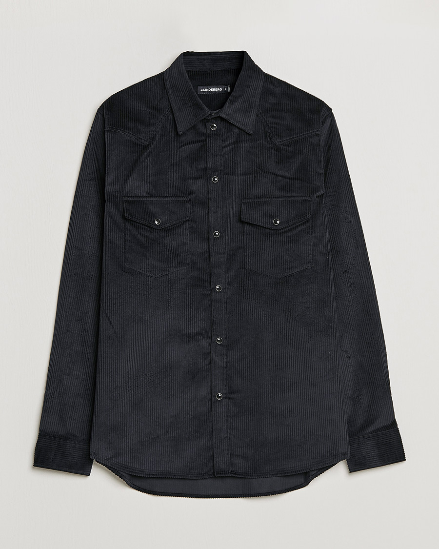 Homme | Chemises | J.Lindeberg | Tarp Cord Western Overshirt Black