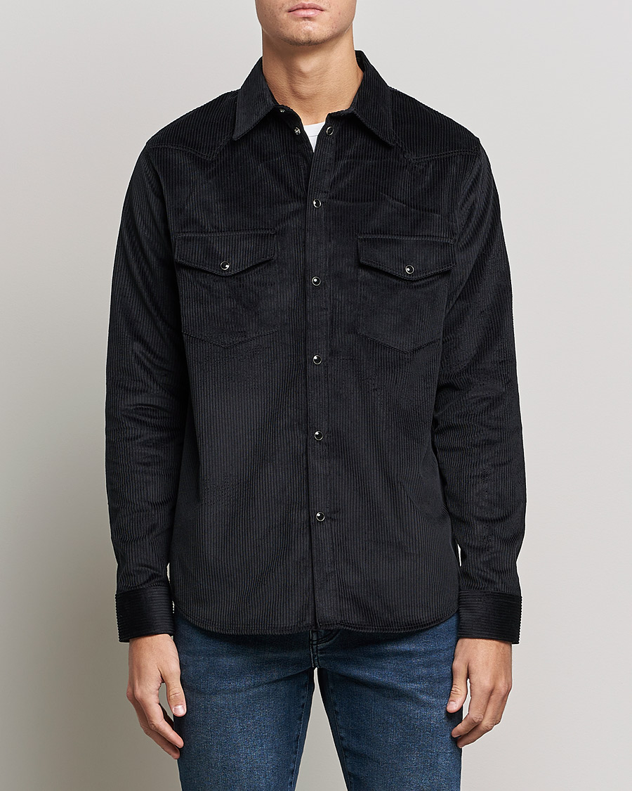 Homme | Chemises | J.Lindeberg | Tarp Cord Western Overshirt Black