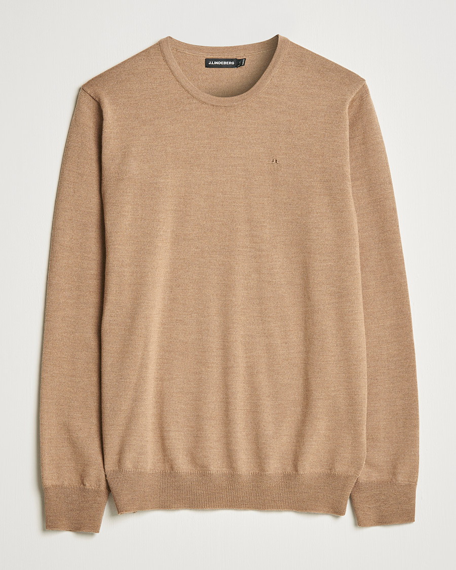 Homme | Pulls Et Tricots | J.Lindeberg | Lyle True Merino Crew Neck Pullover Tiger Brown
