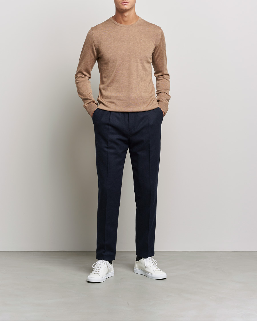 Homme | Pulls Et Tricots | J.Lindeberg | Lyle True Merino Crew Neck Pullover Tiger Brown