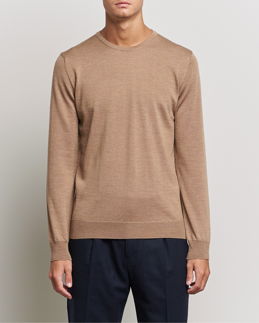 Homme | Pulls Et Tricots | J.Lindeberg | Lyle True Merino Crew Neck Pullover Tiger Brown