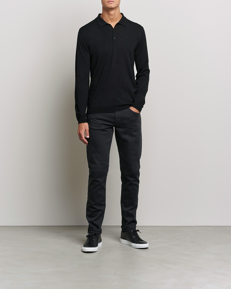 Homme | Pulls Et Tricots | J.Lindeberg | Noel True Merino Poloshirt Black
