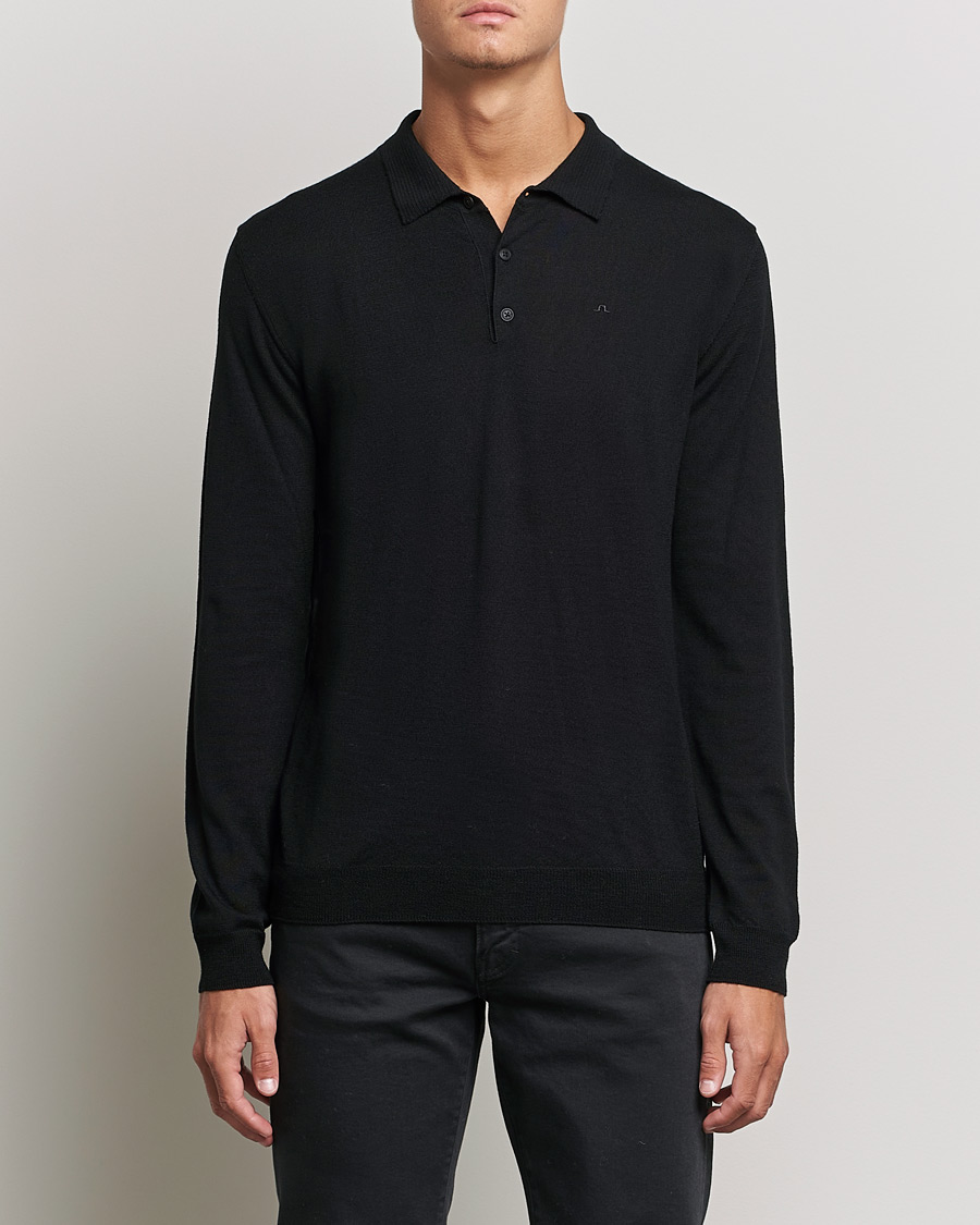 Homme | Pulls Et Tricots | J.Lindeberg | Noel True Merino Poloshirt Black