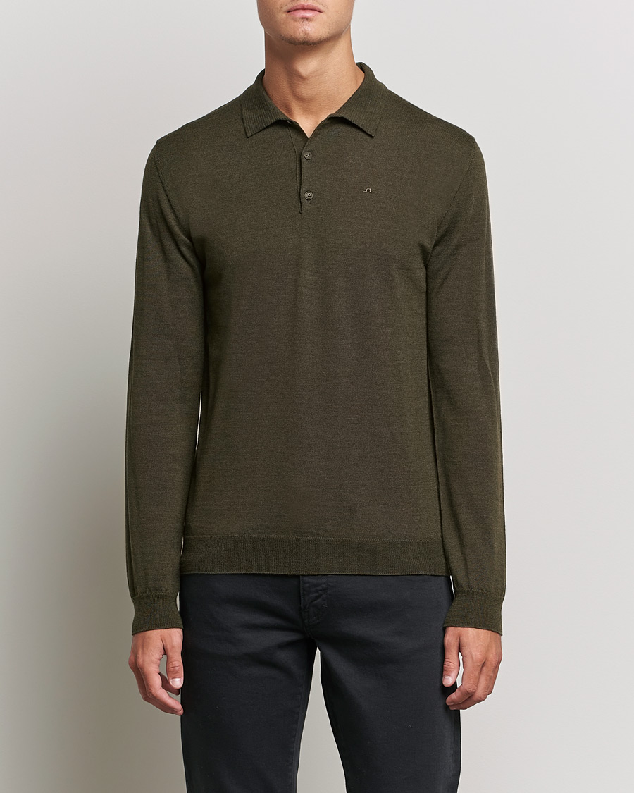 Homme | Pulls Et Tricots | J.Lindeberg | Noel True Merino Poloshirt Forest Green