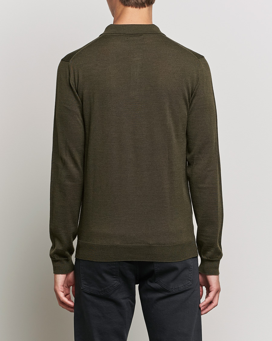 Homme | Pulls Et Tricots | J.Lindeberg | Noel True Merino Poloshirt Forest Green