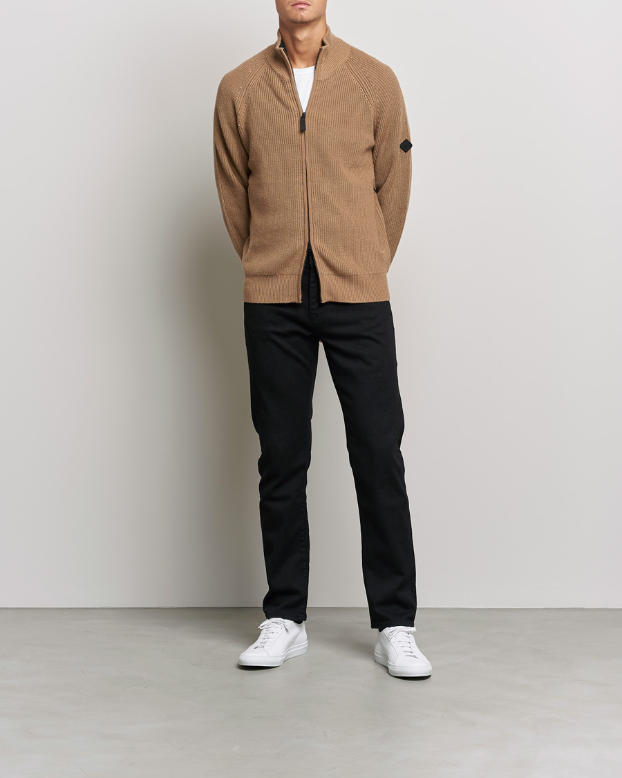 Homme | Pulls Et Tricots | J.Lindeberg | Kyler Wool Blend Zip Tiger Brown