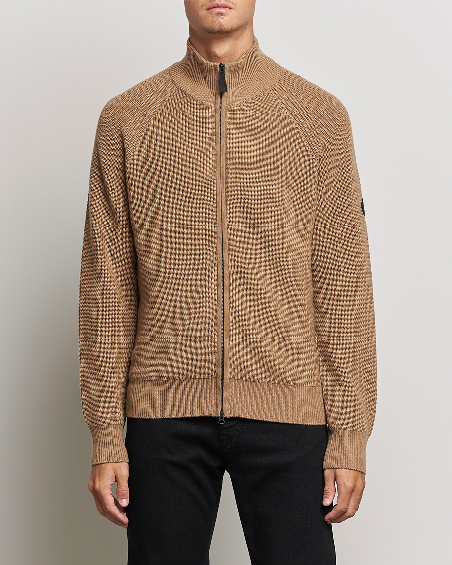 Homme | Pulls Et Tricots | J.Lindeberg | Kyler Wool Blend Zip Tiger Brown