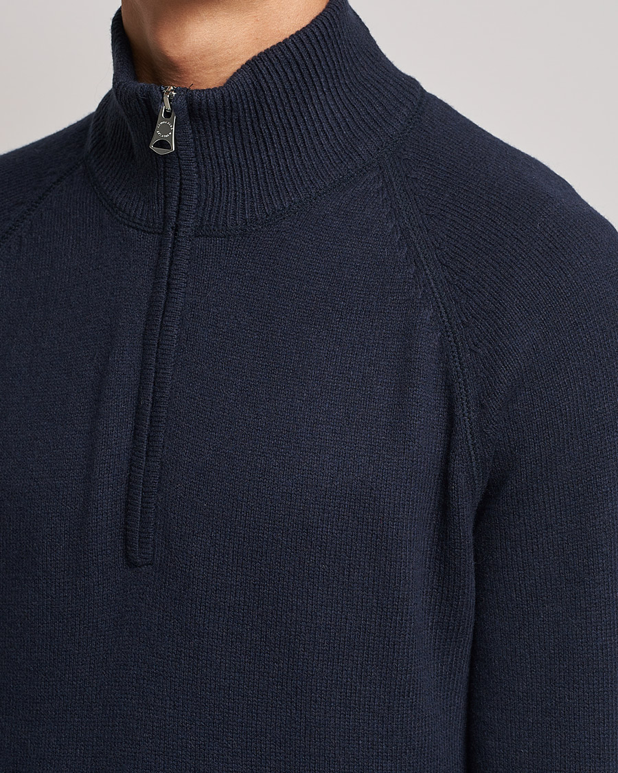 Homme | Pulls Et Tricots | J.Lindeberg | Collin Cashmere/Wool Knitted Half Zip Navy