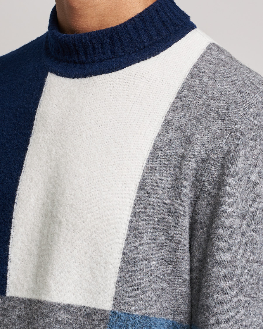 Homme | Pulls Et Tricots | J.Lindeberg | Orian Wool Blend Turtleneck Blue Colorblock