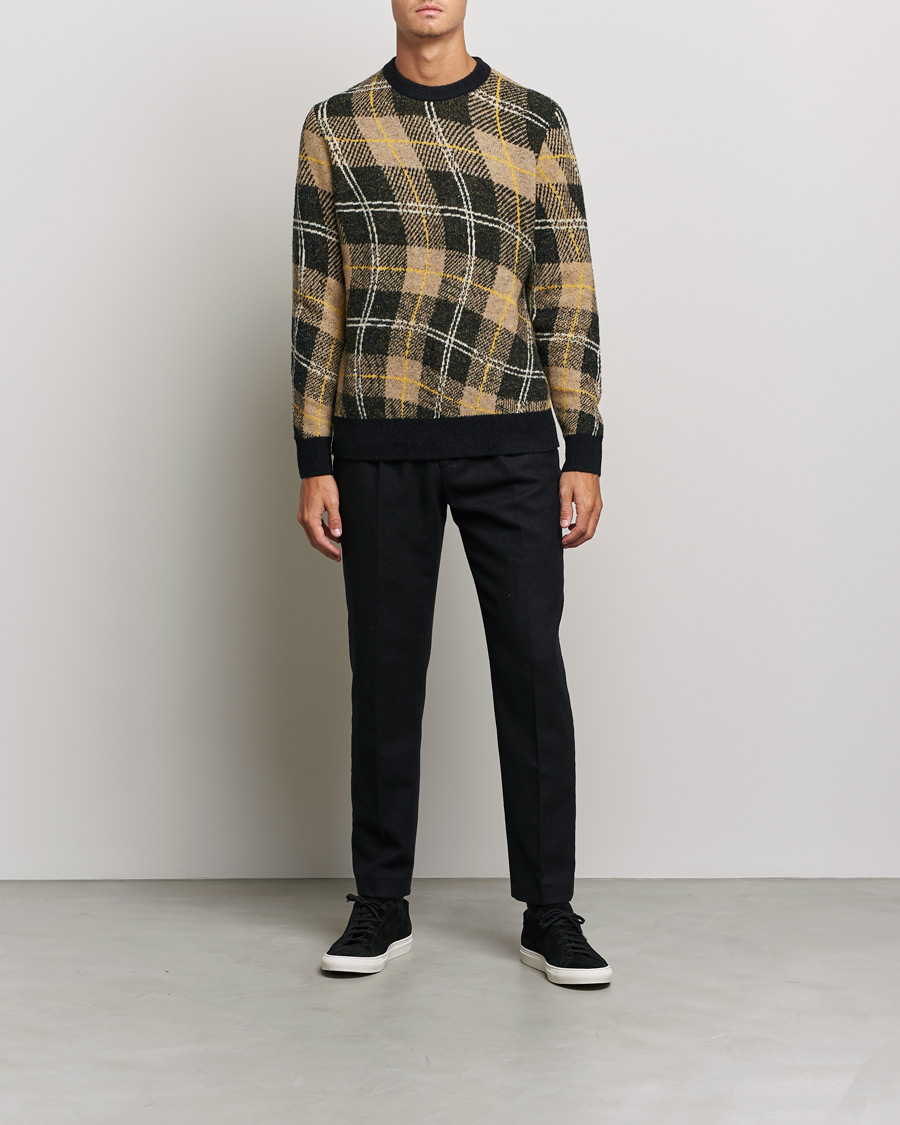 Homme | Pulls Et Tricots | J.Lindeberg | Glen Hairy Jacquard Knitted Crew Neck Tiger Brown