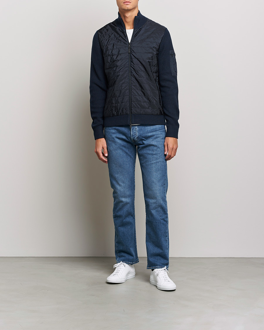 Homme | Pulls Et Tricots | J.Lindeberg | Beck Knitted Hybrid Jacket Navy