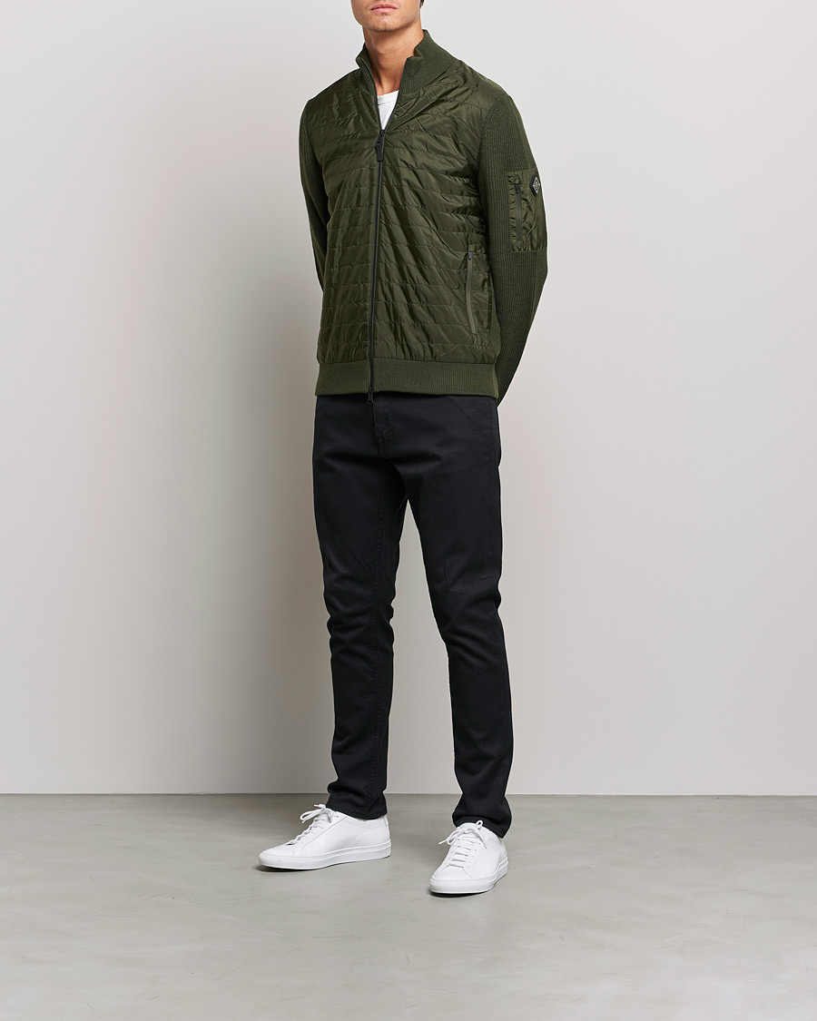 Homme | Pulls Et Tricots | J.Lindeberg | Beck Knitted Hybrid Jacket Forest Green