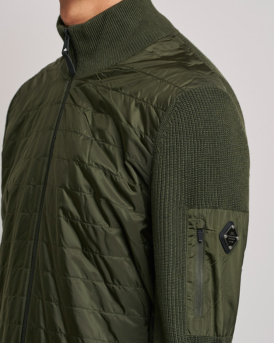 Homme | Pulls Et Tricots | J.Lindeberg | Beck Knitted Hybrid Jacket Forest Green