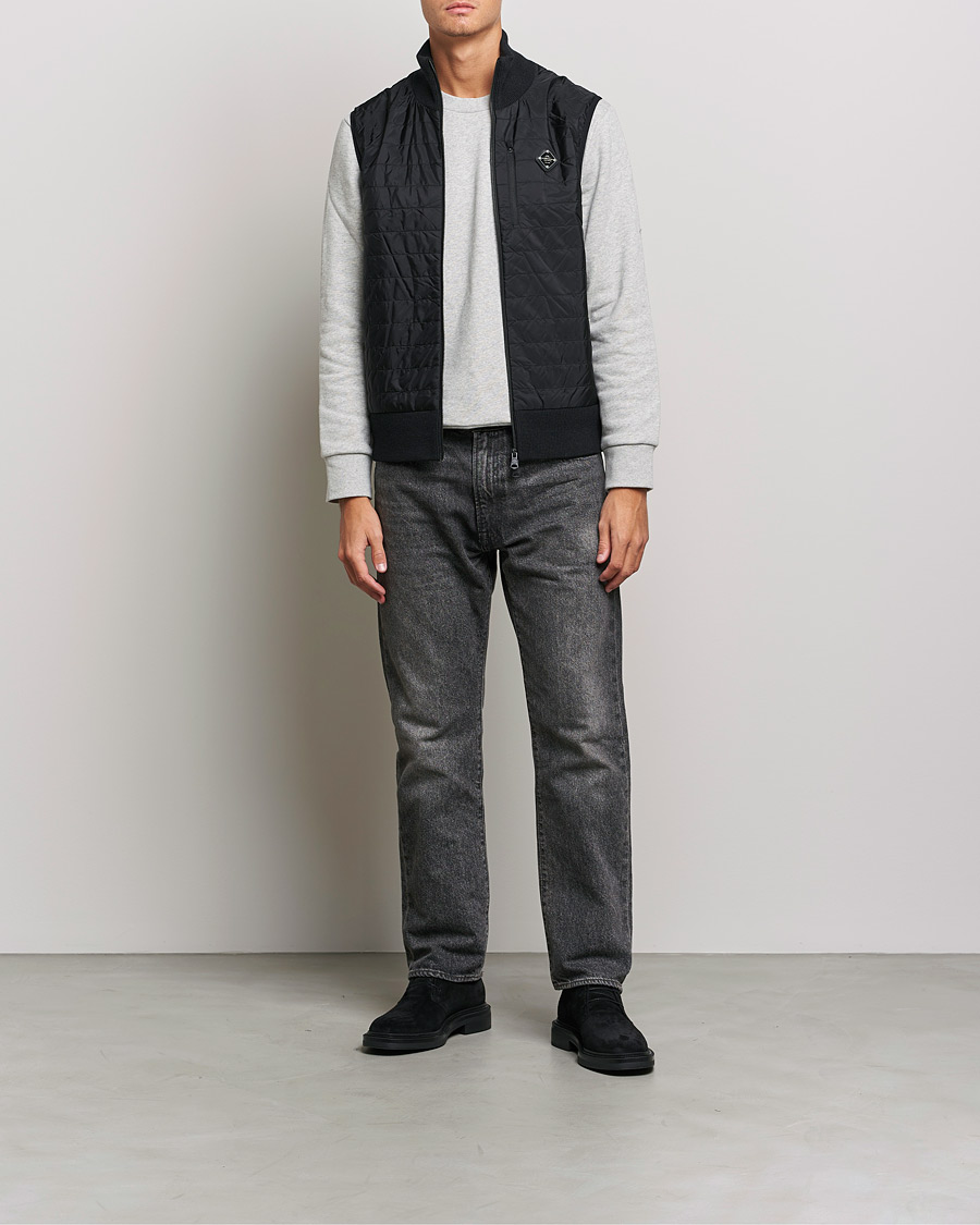Homme | Pulls Et Tricots | J.Lindeberg | Becket Knitted Hybrid Zip Vest Black