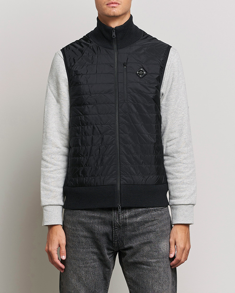 Homme | Pulls Et Tricots | J.Lindeberg | Becket Knitted Hybrid Zip Vest Black