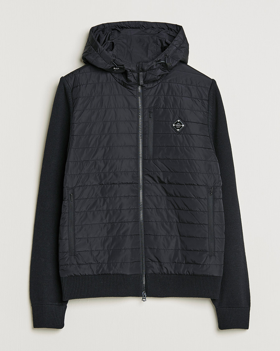 Homme | Pulls Et Tricots | J.Lindeberg | Pierre Knitted Hybrid Full Zip Hood Black