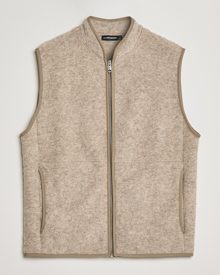 Homme | Pulls Et Tricots | J.Lindeberg | Duncan Wool Fleece Vest Tiger Brown