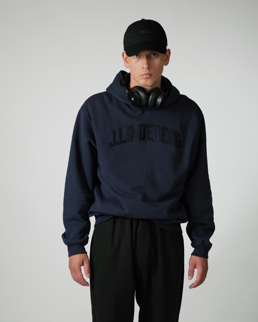 Homme | Pulls Et Tricots | J.Lindeberg | Kyzer Logo Hoodie Navy
