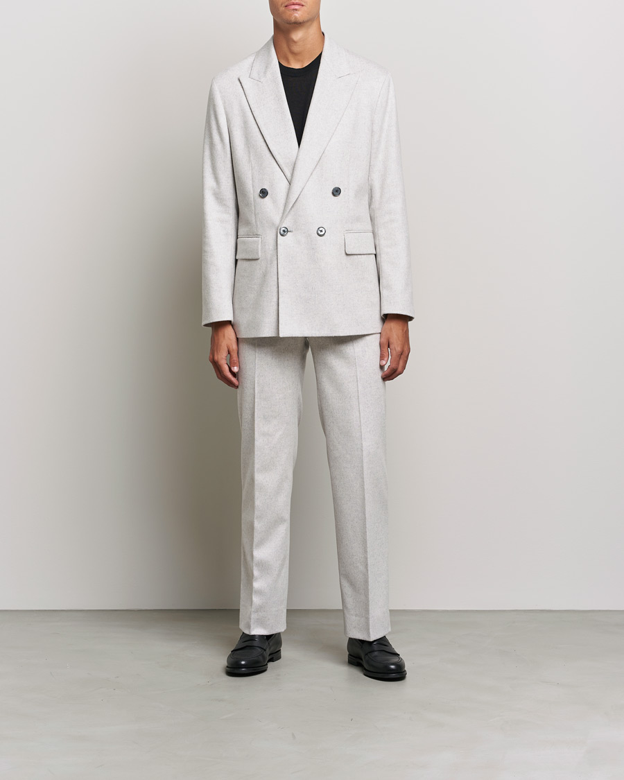 Homme | Blazers | J.Lindeberg | David Carded Wool Flannel DB Blazer Micro Chip