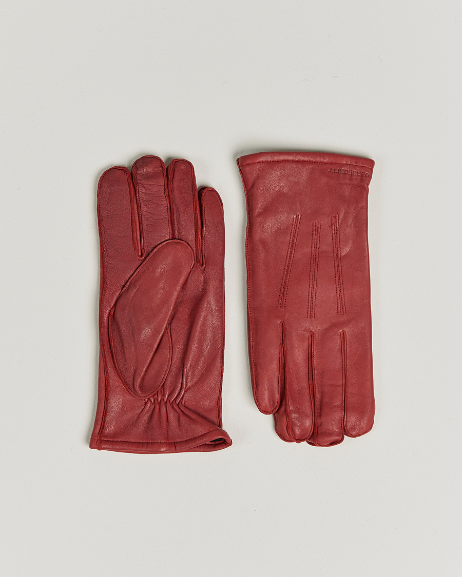 Homme | J.Lindeberg Milo Leather Glove Fired Brick | J.Lindeberg | Milo Leather Glove Fired Brick