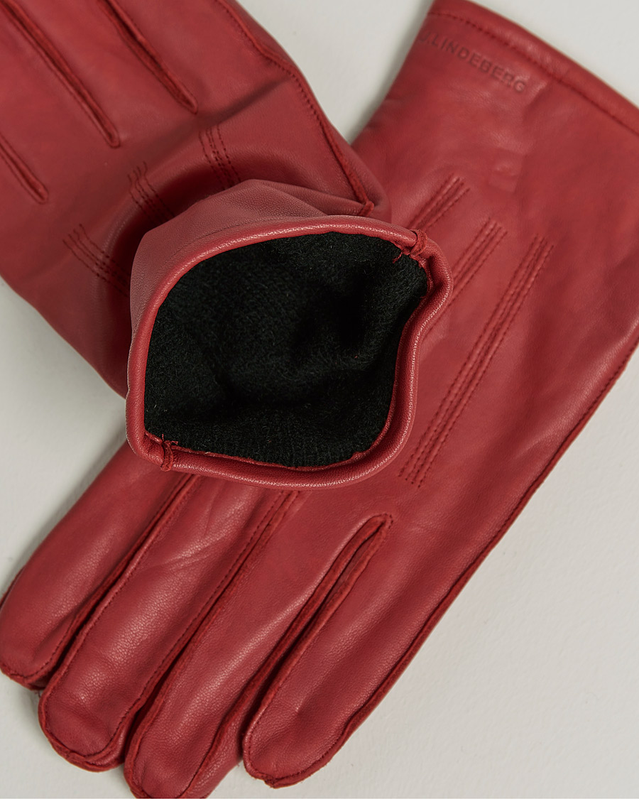 Homme | J.Lindeberg Milo Leather Glove Fired Brick | J.Lindeberg | Milo Leather Glove Fired Brick