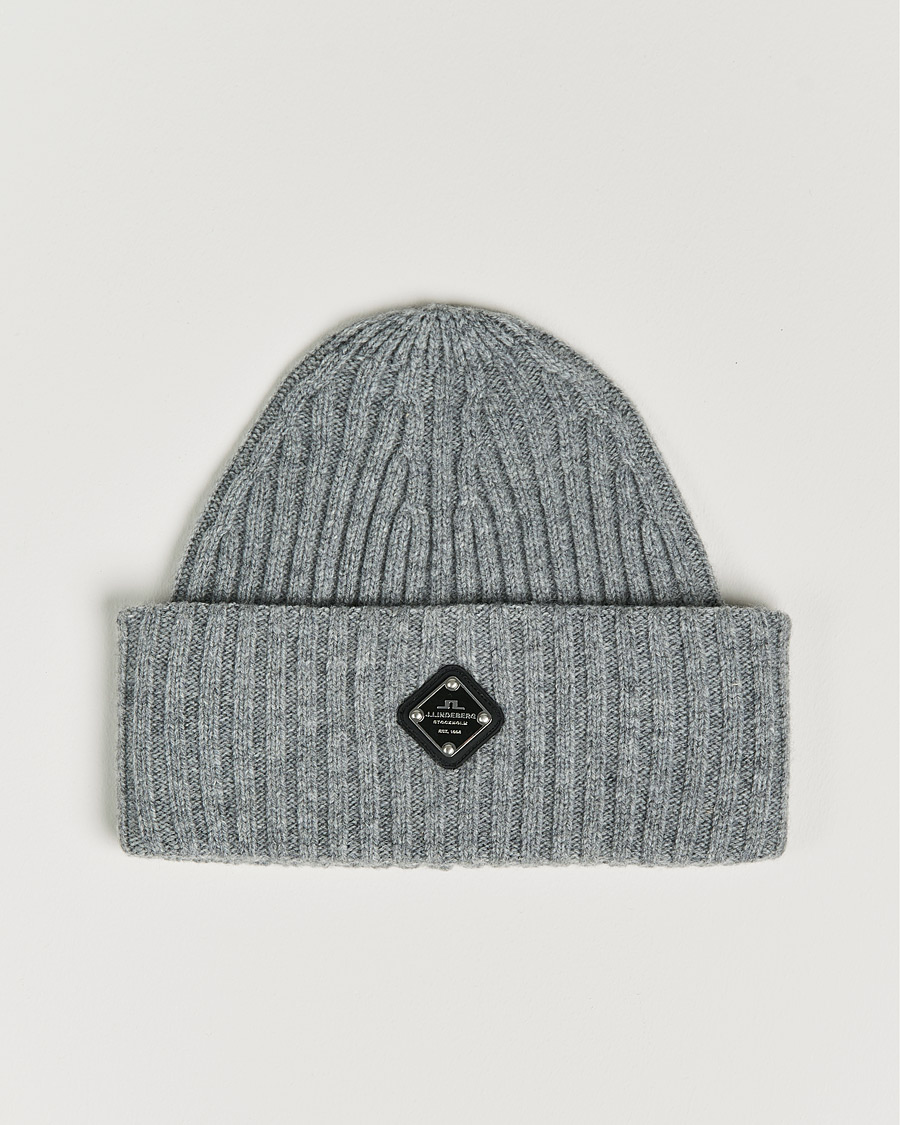 Homme | J.Lindeberg Jive Wool Beanie Grey Melange | J.Lindeberg | Jive Wool Beanie Grey Melange