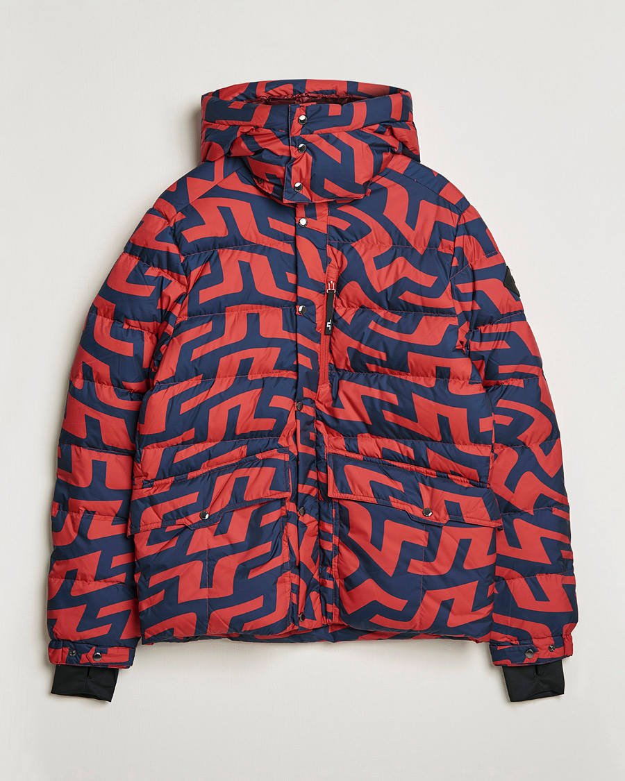 Homme | Manteaux Et Vestes | J.Lindeberg | Sphere Printed Down Jacket Bridge Swirl Red
