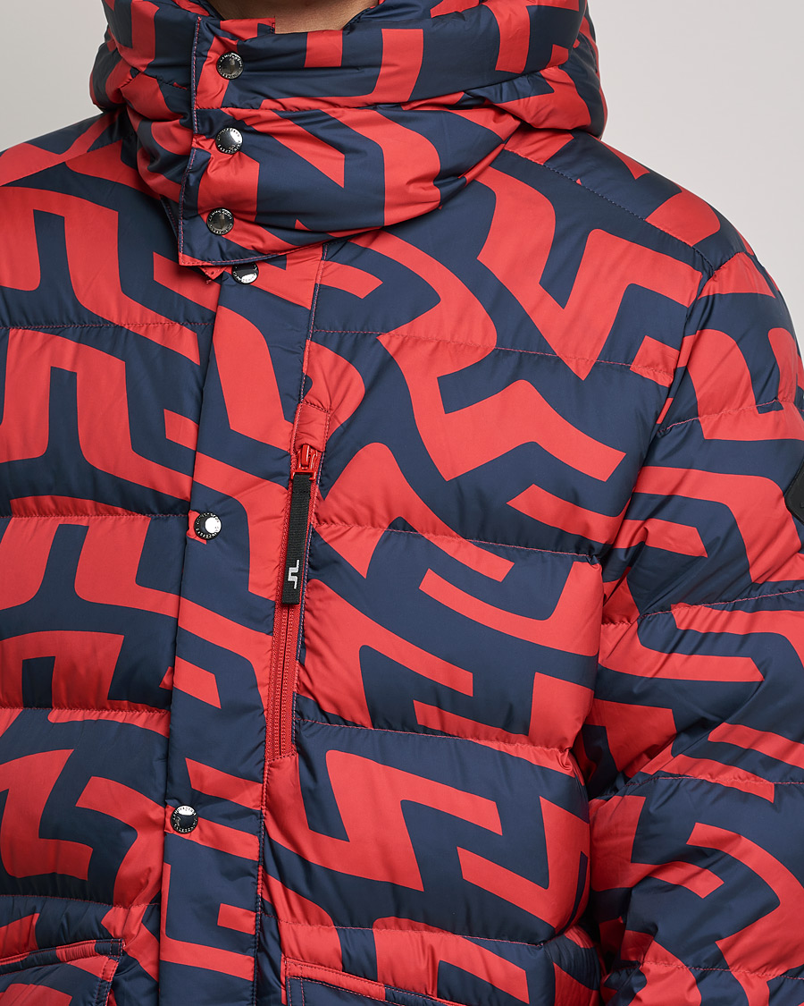 Homme | Manteaux Et Vestes | J.Lindeberg | Sphere Printed Down Jacket Bridge Swirl Red