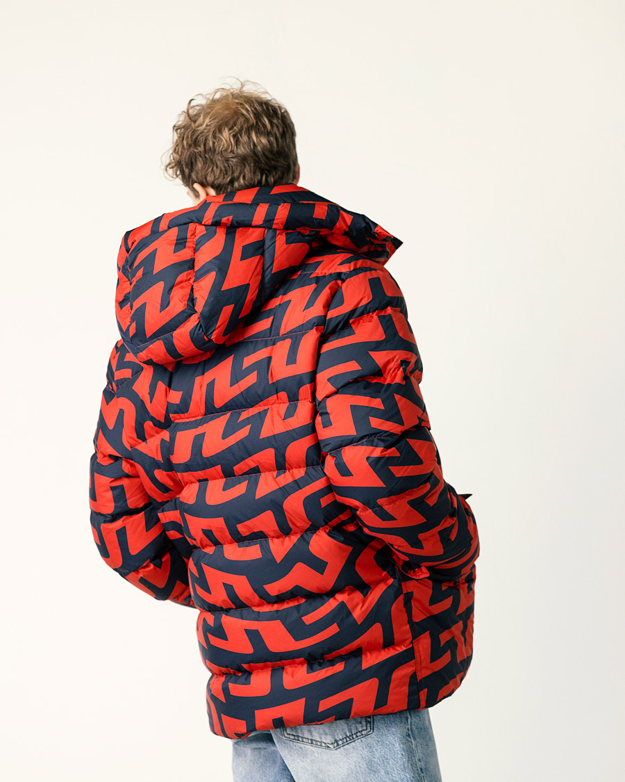 Homme | Manteaux Et Vestes | J.Lindeberg | Sphere Printed Down Jacket Bridge Swirl Red