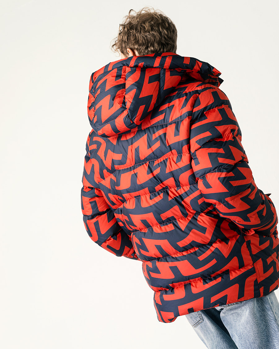 Homme | Manteaux Et Vestes | J.Lindeberg | Sphere Printed Down Jacket Bridge Swirl Red
