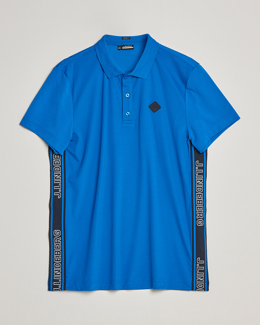 Homme | Polos | J.Lindeberg | Diamond Regular Fit Polo Nautical Blue