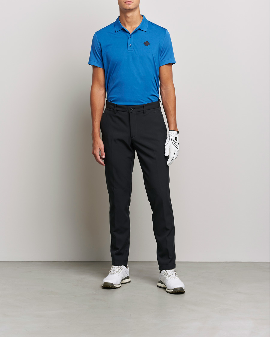 Homme | Polos | J.Lindeberg | Diamond Regular Fit Polo Nautical Blue