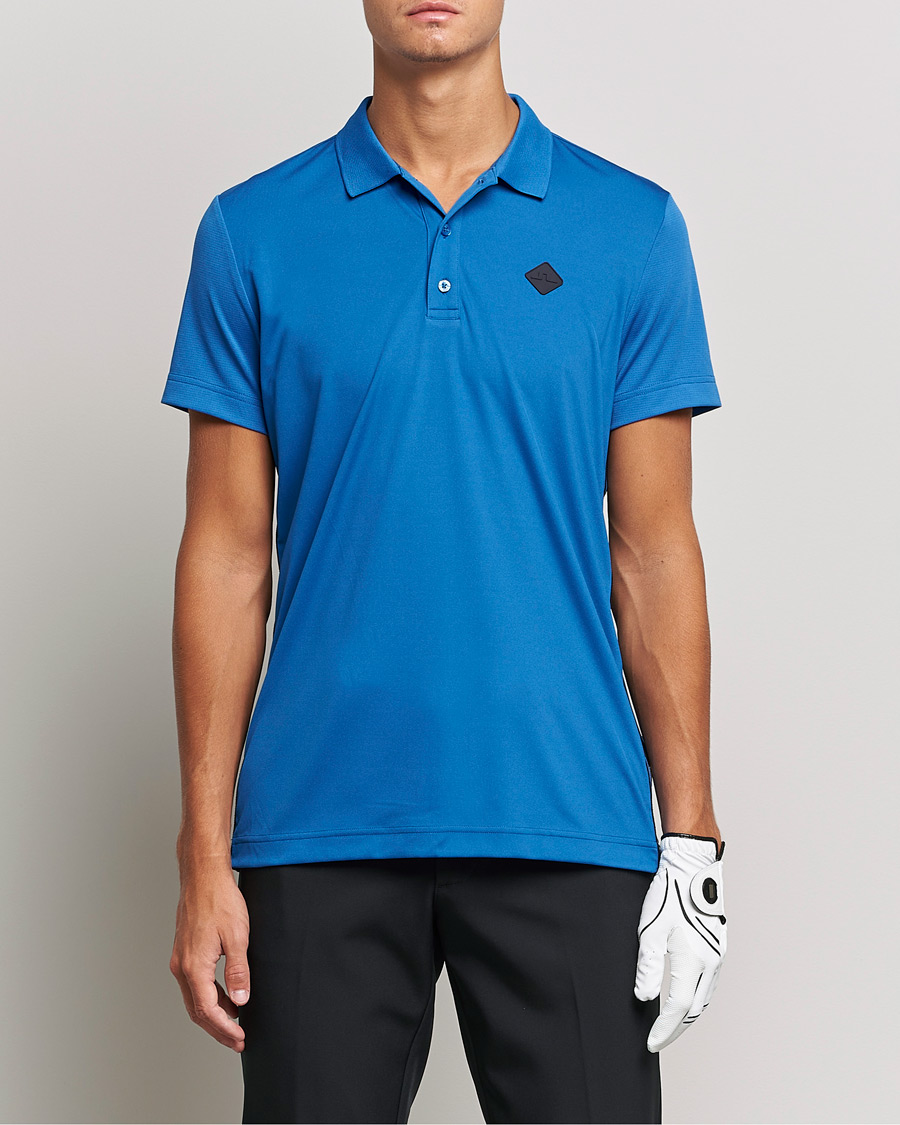 Homme | Polos | J.Lindeberg | Diamond Regular Fit Polo Nautical Blue