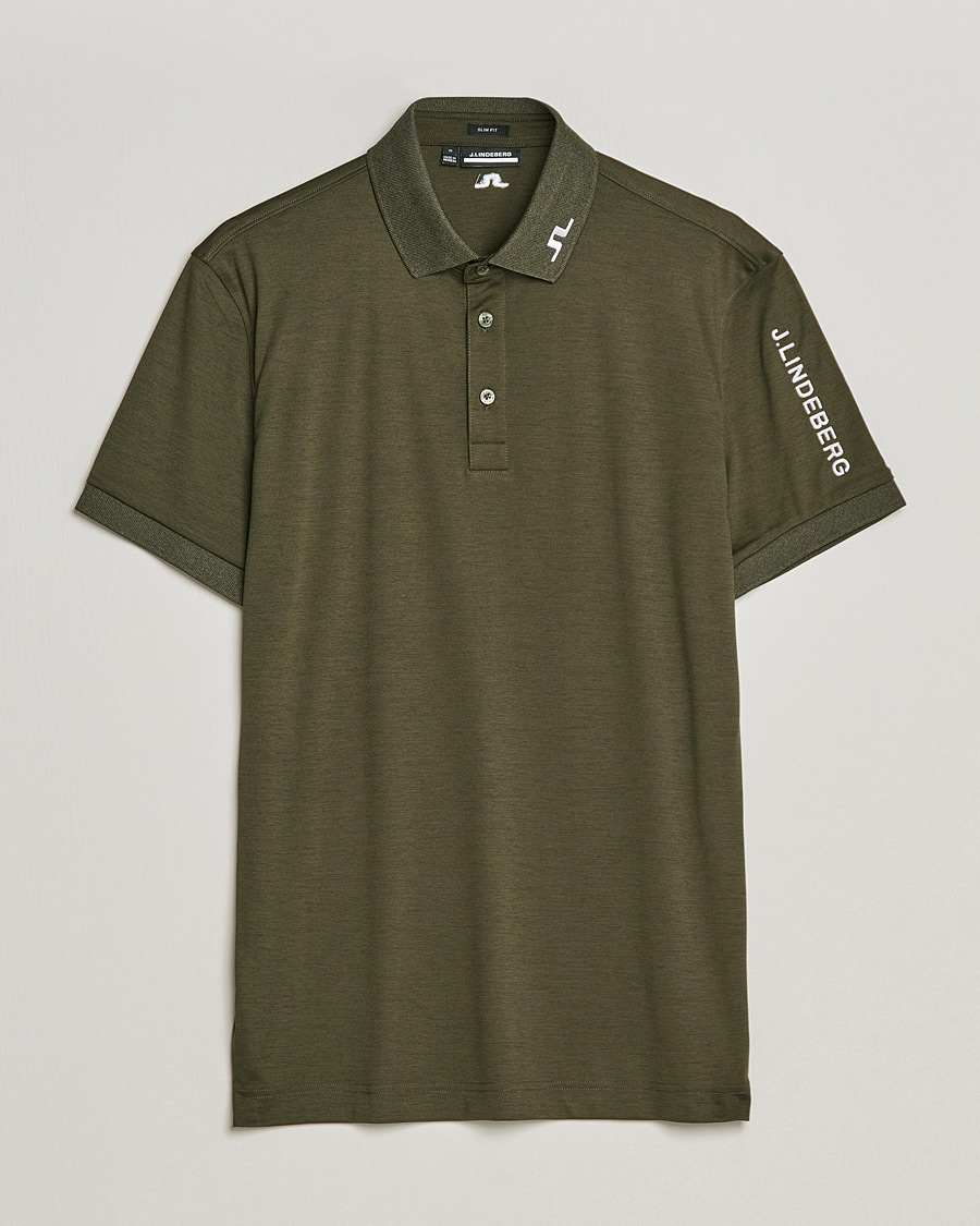 Homme | Polos | J.Lindeberg | Tour Tech Slin Fit Polo Forest Melange