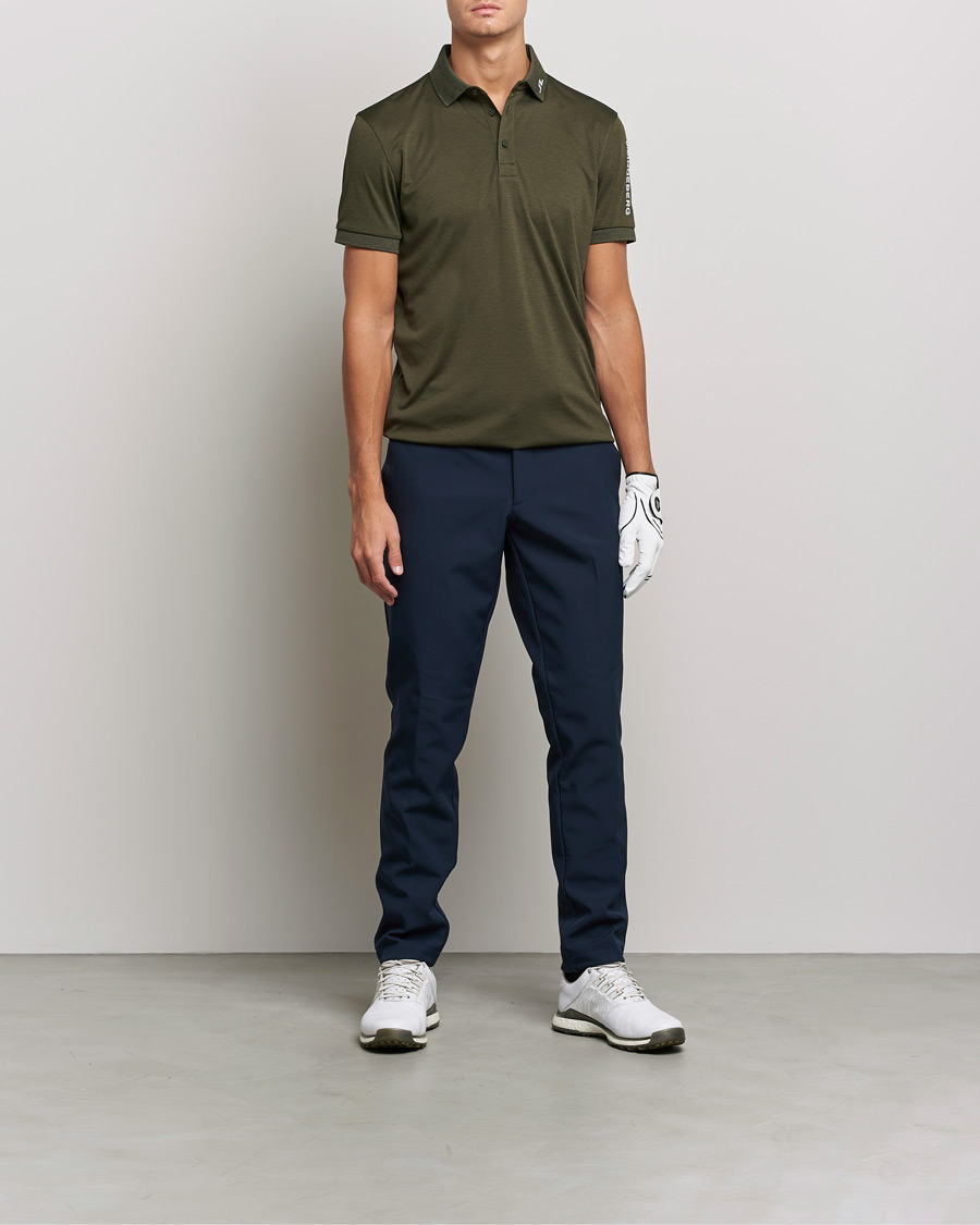 Homme | Polos | J.Lindeberg | Tour Tech Slin Fit Polo Forest Melange