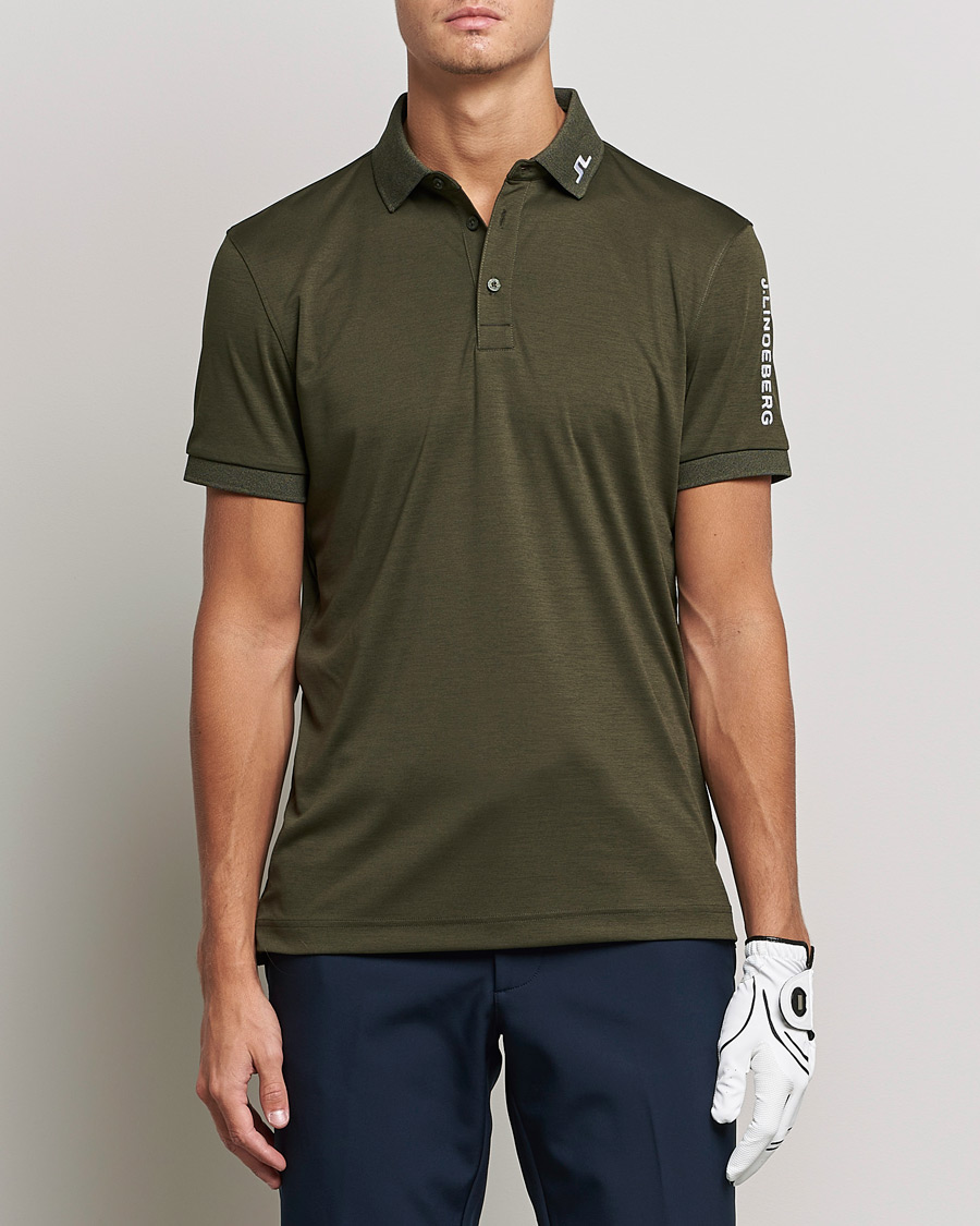 Homme | Polos | J.Lindeberg | Tour Tech Slin Fit Polo Forest Melange