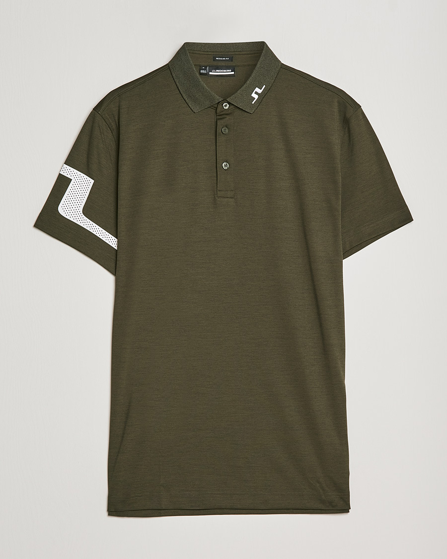 Homme | Polos | J.Lindeberg | Heath Regular Fit Polo Forest Melange