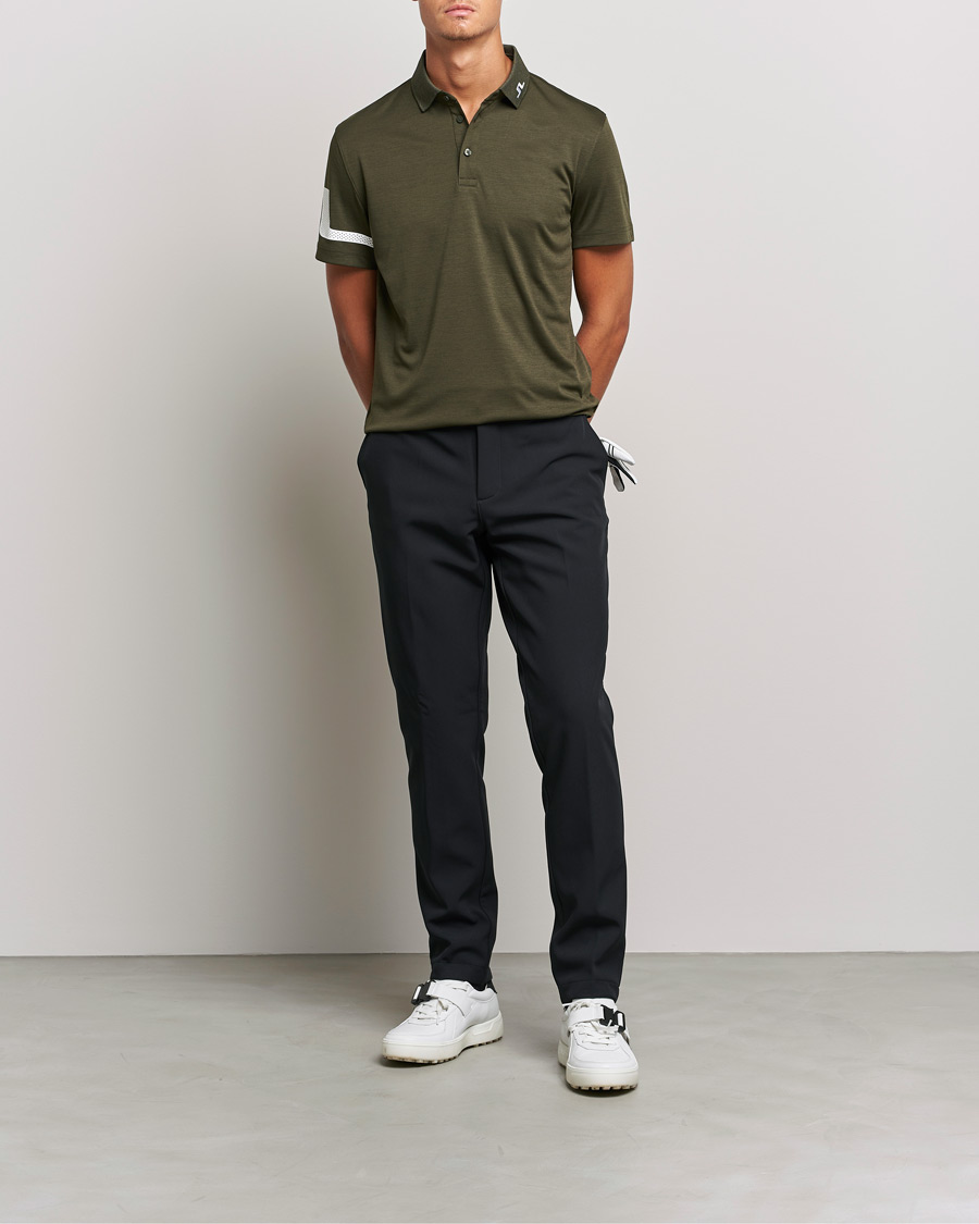 Homme | Polos | J.Lindeberg | Heath Regular Fit Polo Forest Melange