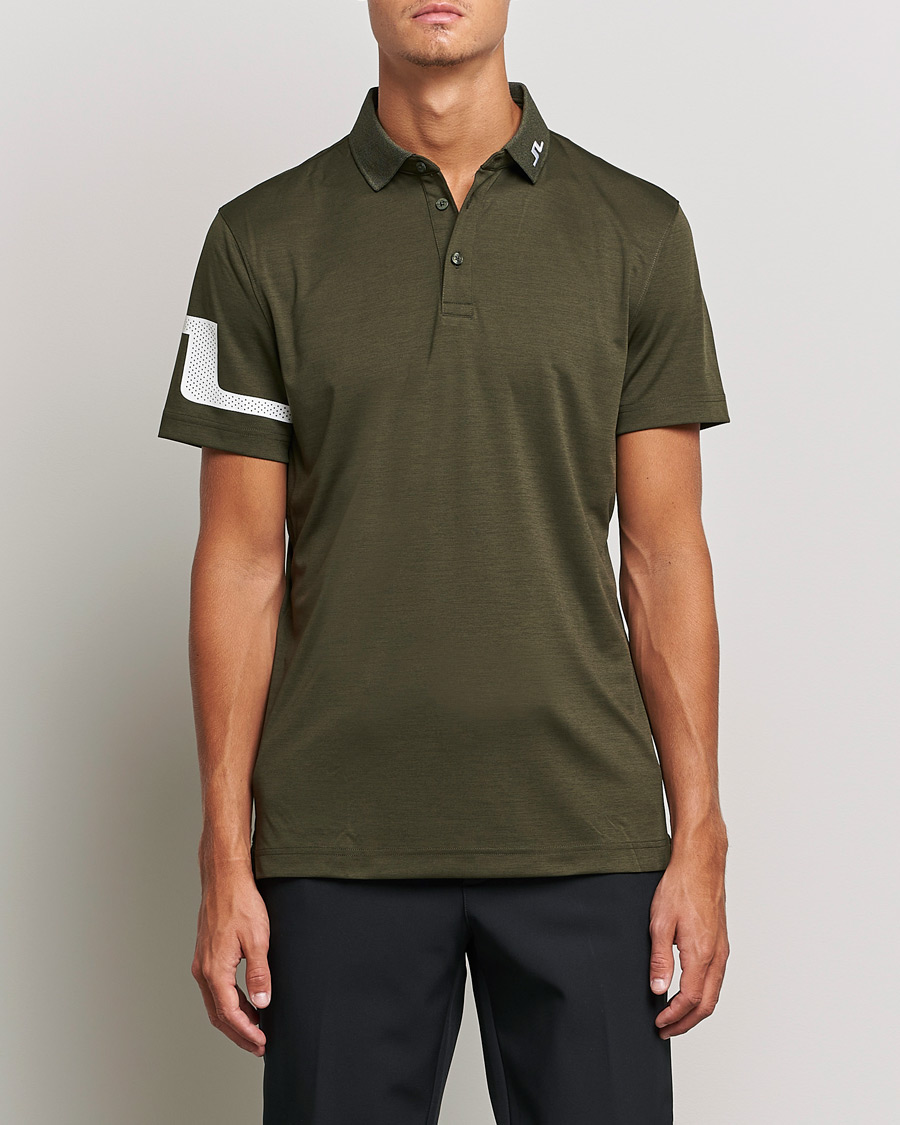 Homme | Polos | J.Lindeberg | Heath Regular Fit Polo Forest Melange