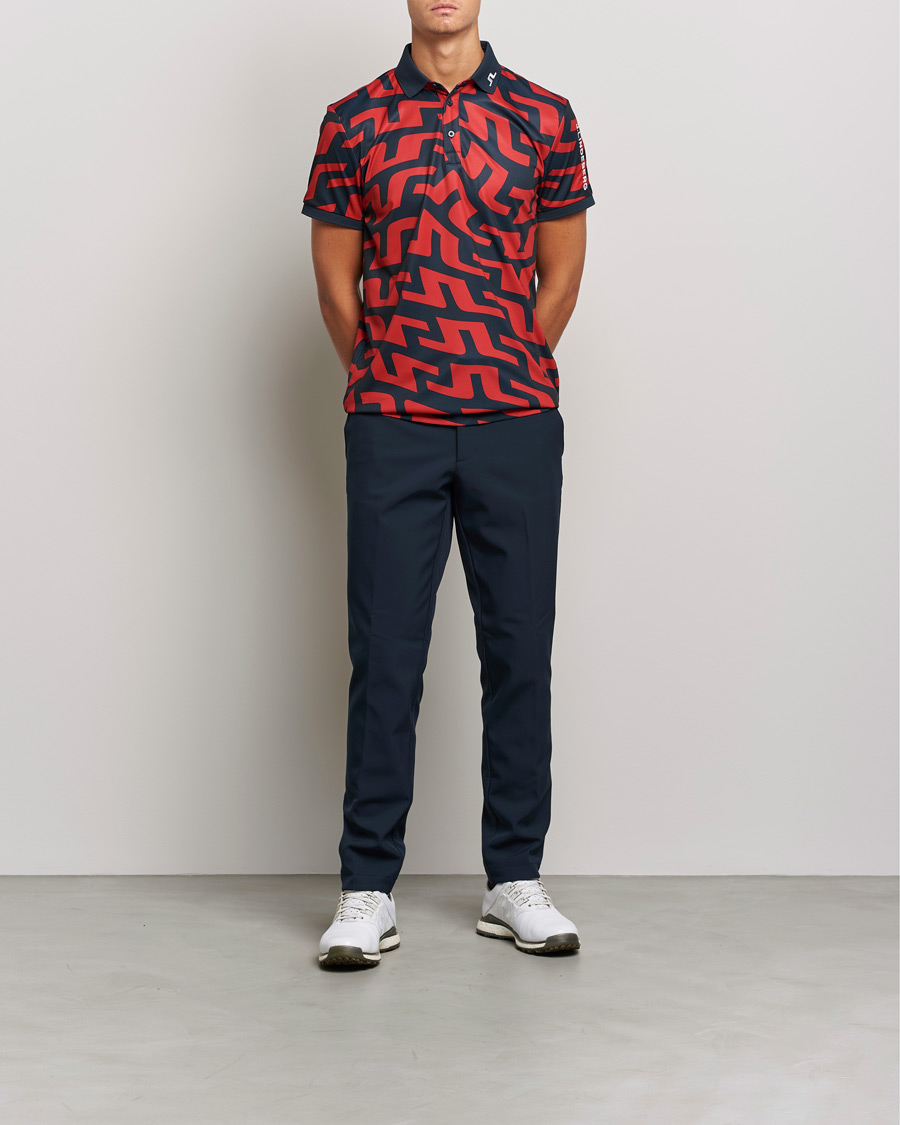 Homme | Polos | J.Lindeberg | Tour Tech Regular Fit Printed Polo Bridge Swirl