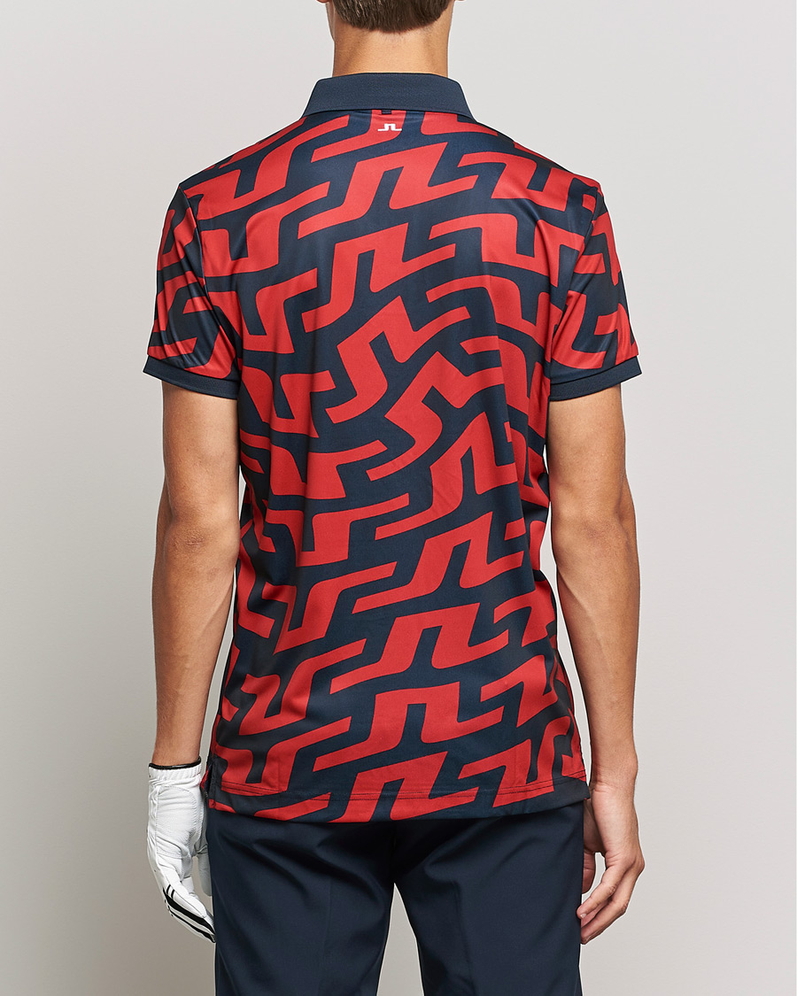 Homme | Polos | J.Lindeberg | Tour Tech Regular Fit Printed Polo Bridge Swirl