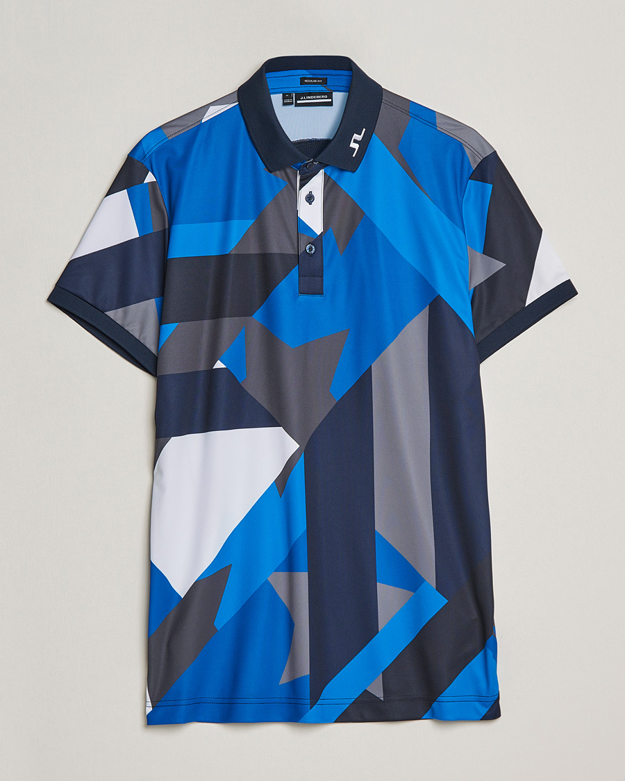 Homme | Polos | J.Lindeberg | KV Regular Fit Printed Polo Blue Flag