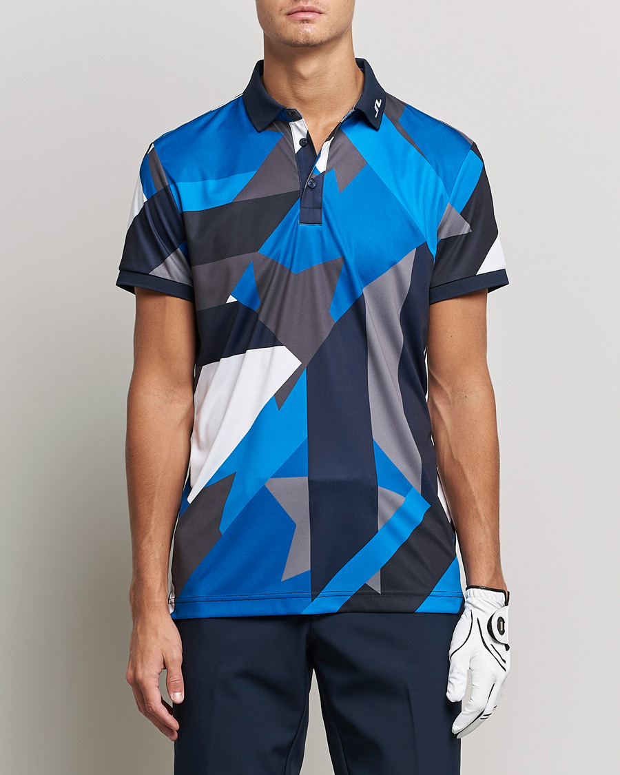 Homme | Polos | J.Lindeberg | KV Regular Fit Printed Polo Blue Flag