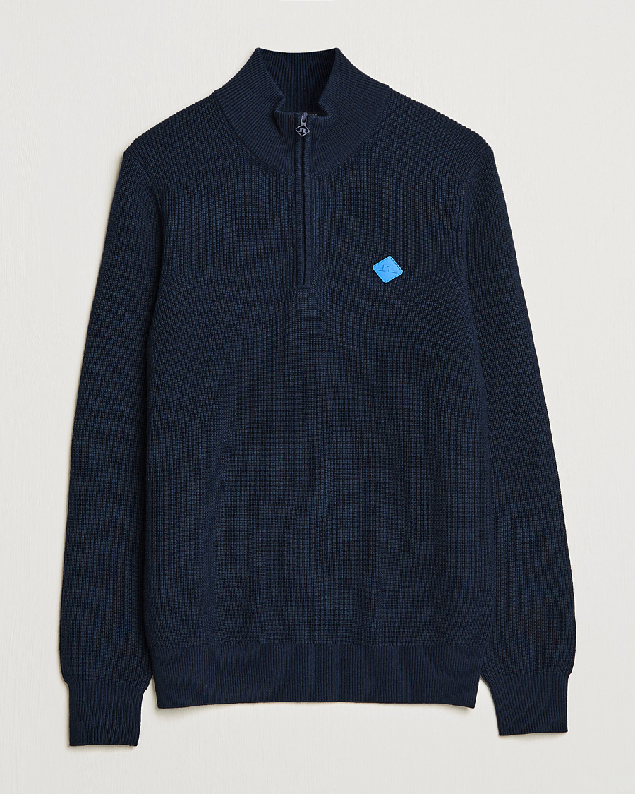 Homme | Pulls Et Tricots | J.Lindeberg | Diamond Knitted Zip Sweater Navy