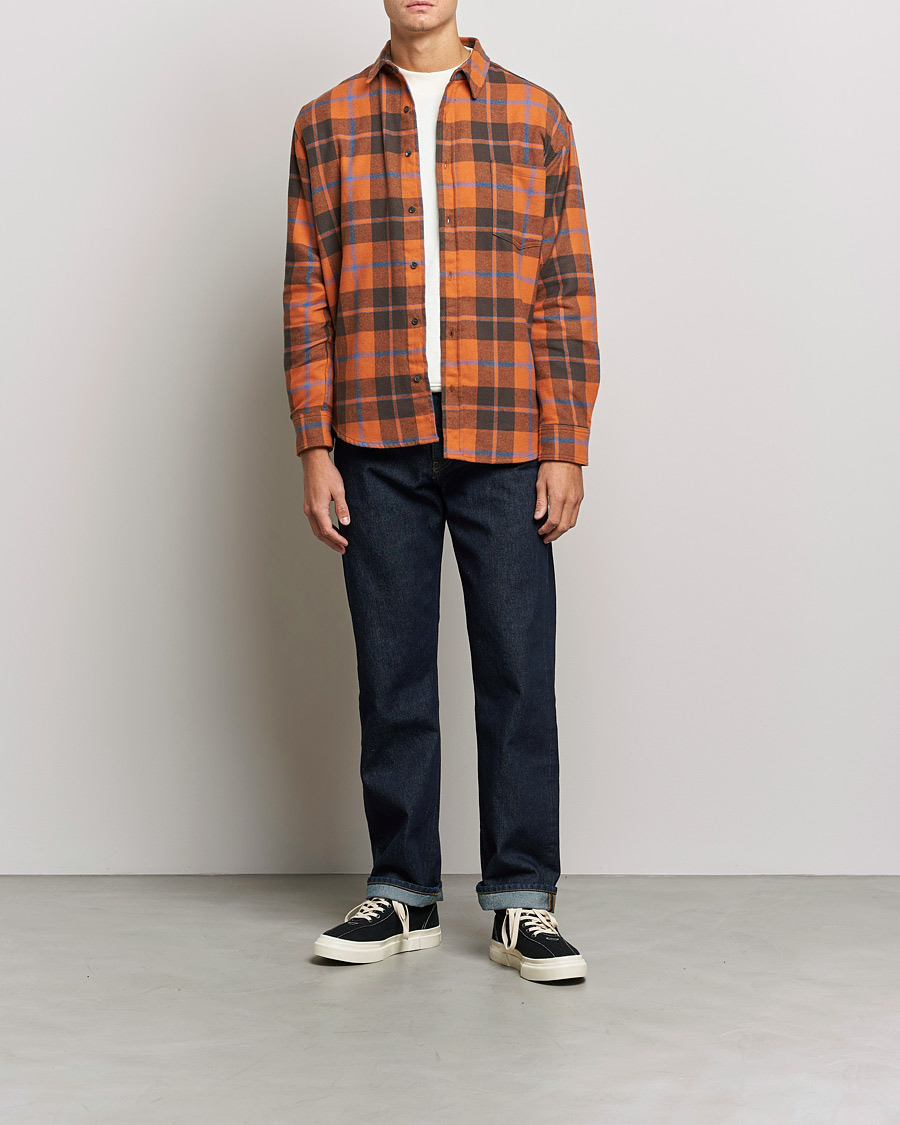 Homme | Chemises | Jeanerica | Come Checked Flannel Shirt Burnt Orange