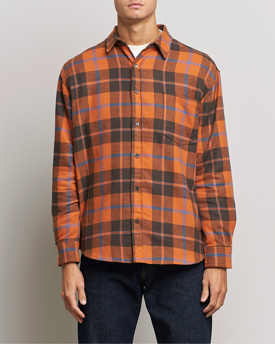 Homme | Chemises | Jeanerica | Come Checked Flannel Shirt Burnt Orange
