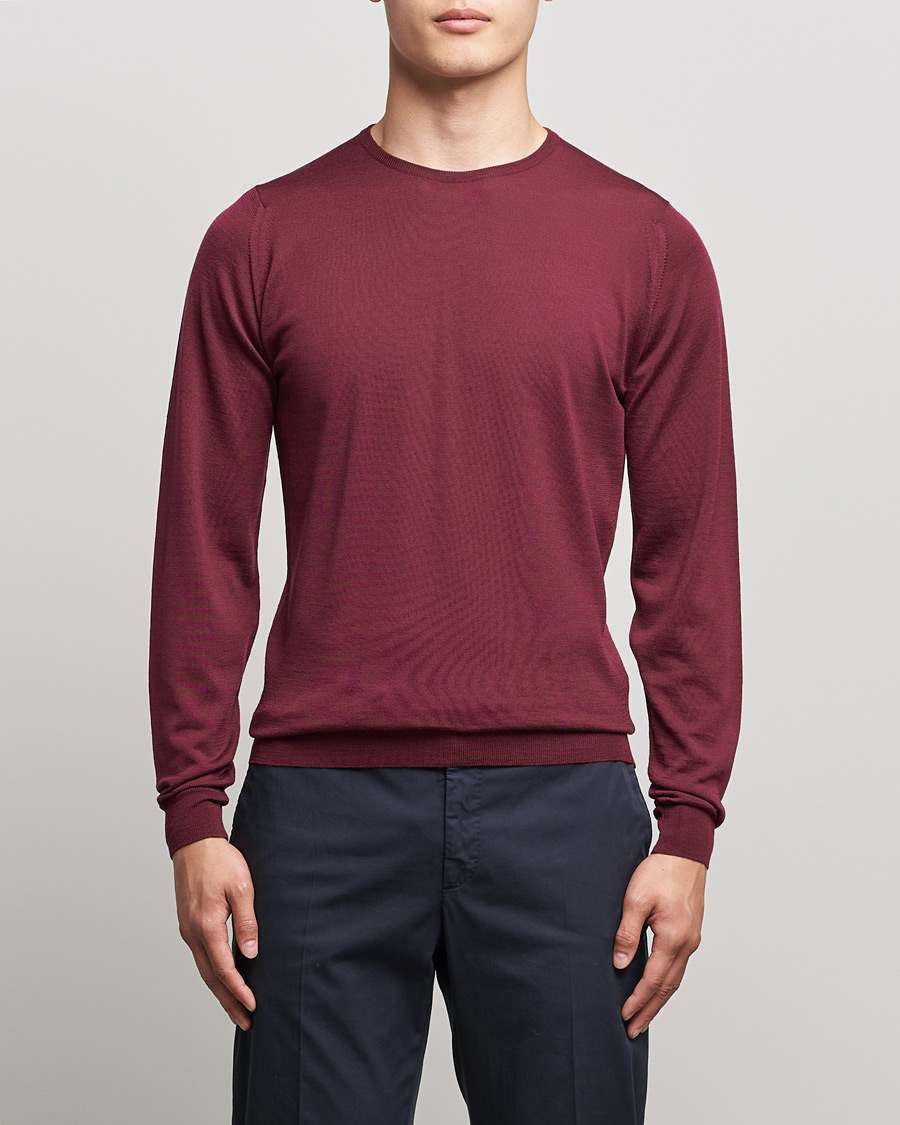 Homme | Pulls Et Tricots | John Smedley | Lundy Extra Fine Merino Crew Neck Bordeaux