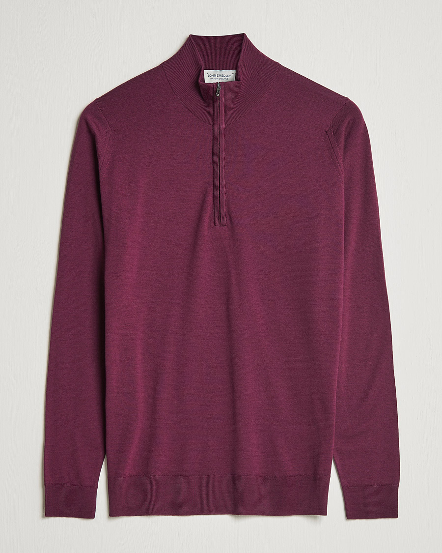 Homme | Pulls Et Tricots | John Smedley | Barrow Extra Fine Merino Half Zip Pigment Purple