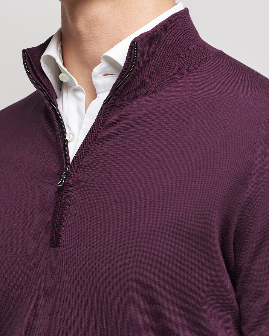 Homme | Pulls Et Tricots | John Smedley | Barrow Extra Fine Merino Half Zip Pigment Purple