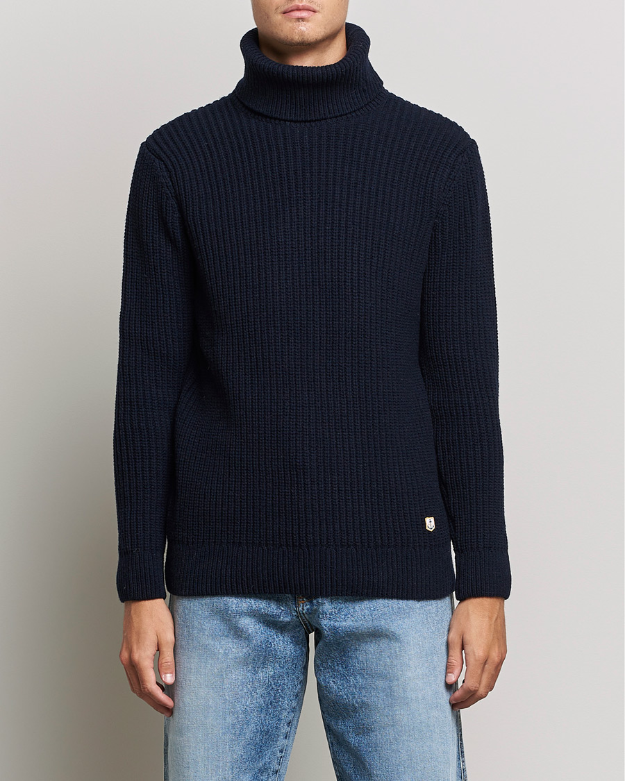Homme | Pulls Et Tricots | Armor-lux | Pull Col Montant Wool Sweater Navy